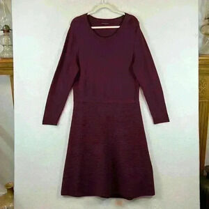 Banana Republic Sweater Dress Women’s Size L Plum Round Neck Long Sleeves